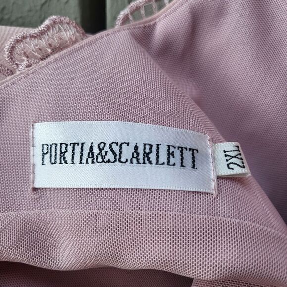 Portia & Scarlett Light Pink Embroidered Lace Back Mermaid Formal Dress 2XL - Picture 7 of 7